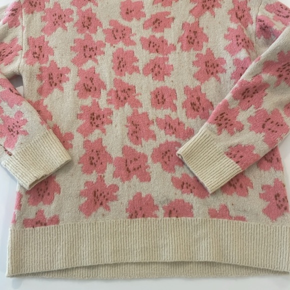 FRNCH Paris pink floral sweater size S/M - Picture 3 of 9